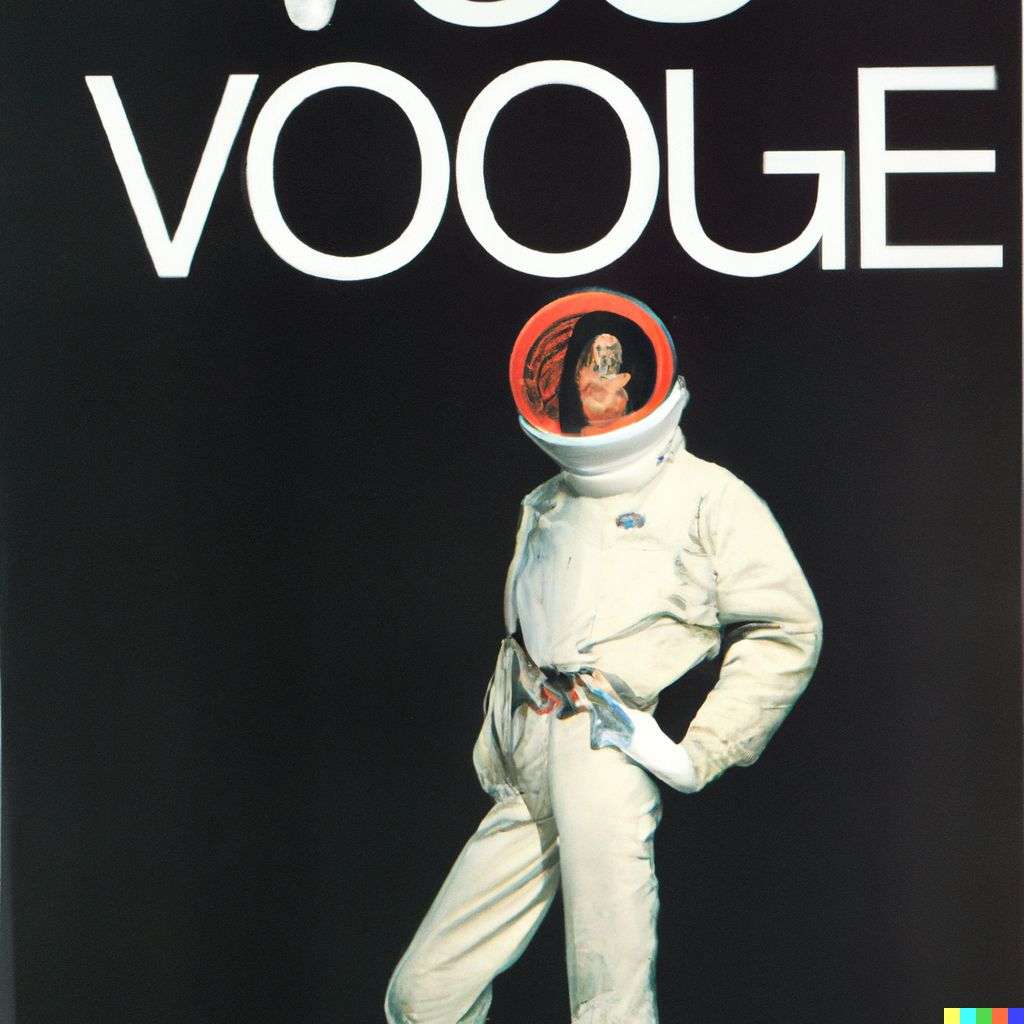 an astronaut, front cover of Vogue, 1980